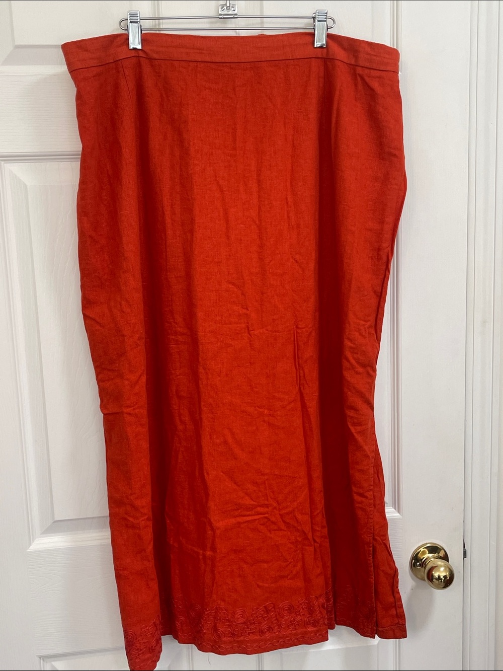 Russell Kemp Women's Orange Linen Maxi Skirt. Size 22